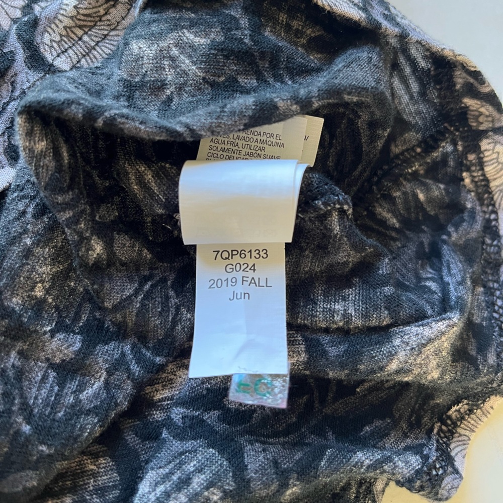 Lucky Brand Women's Black Mixed Floral Print Long Sleeve Boho Tunic Top 3X - Picture 10 of 11